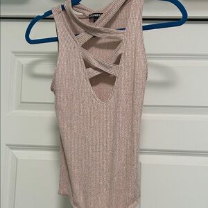 Express Blush Ribbed Thong Bodysuit